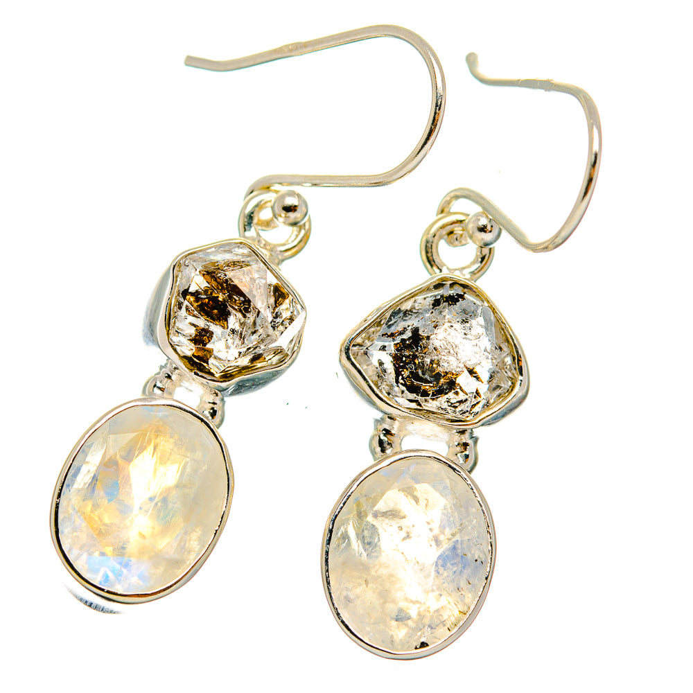 Rainbow Moonstone Earrings handcrafted by Anasilvercos - EARR426339 - Photo 2