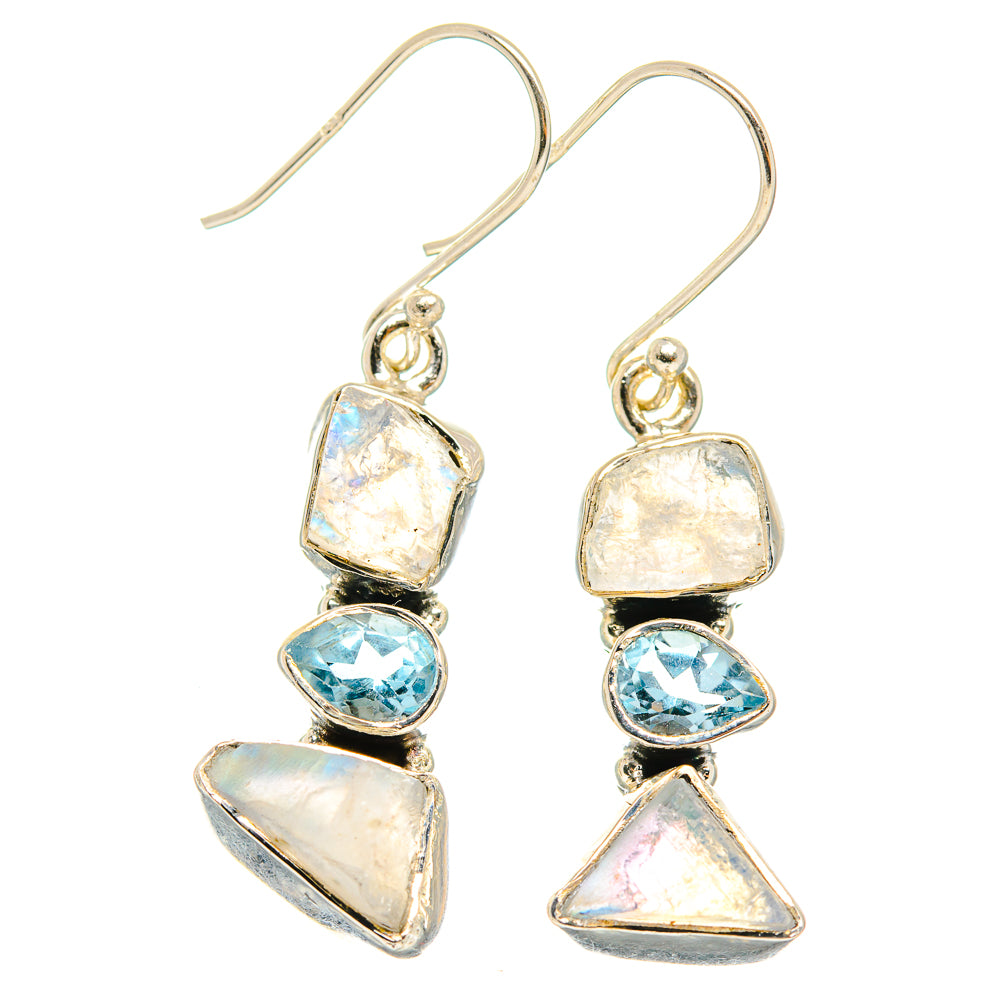 Rainbow Moonstone Earrings handcrafted by Anasilvercos - EARR426340 - Photo 2
