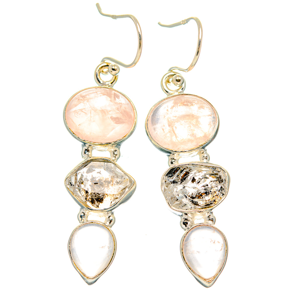 Rose Quartz Earrings handcrafted by Anasilvercos - EARR426342 - Photo 2