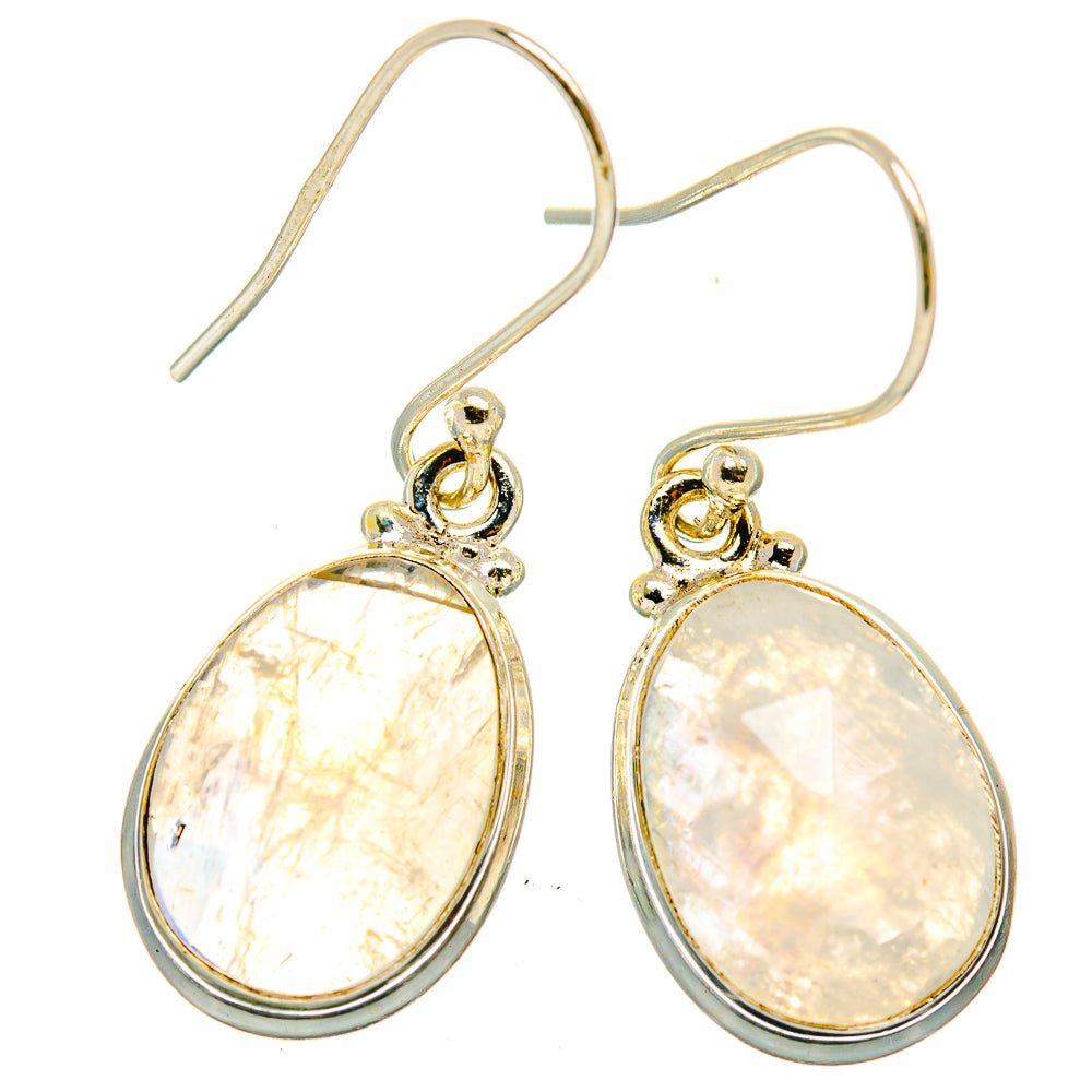 Rainbow Moonstone Earrings handcrafted by Anasilvercos - EARR426344 - Photo 2