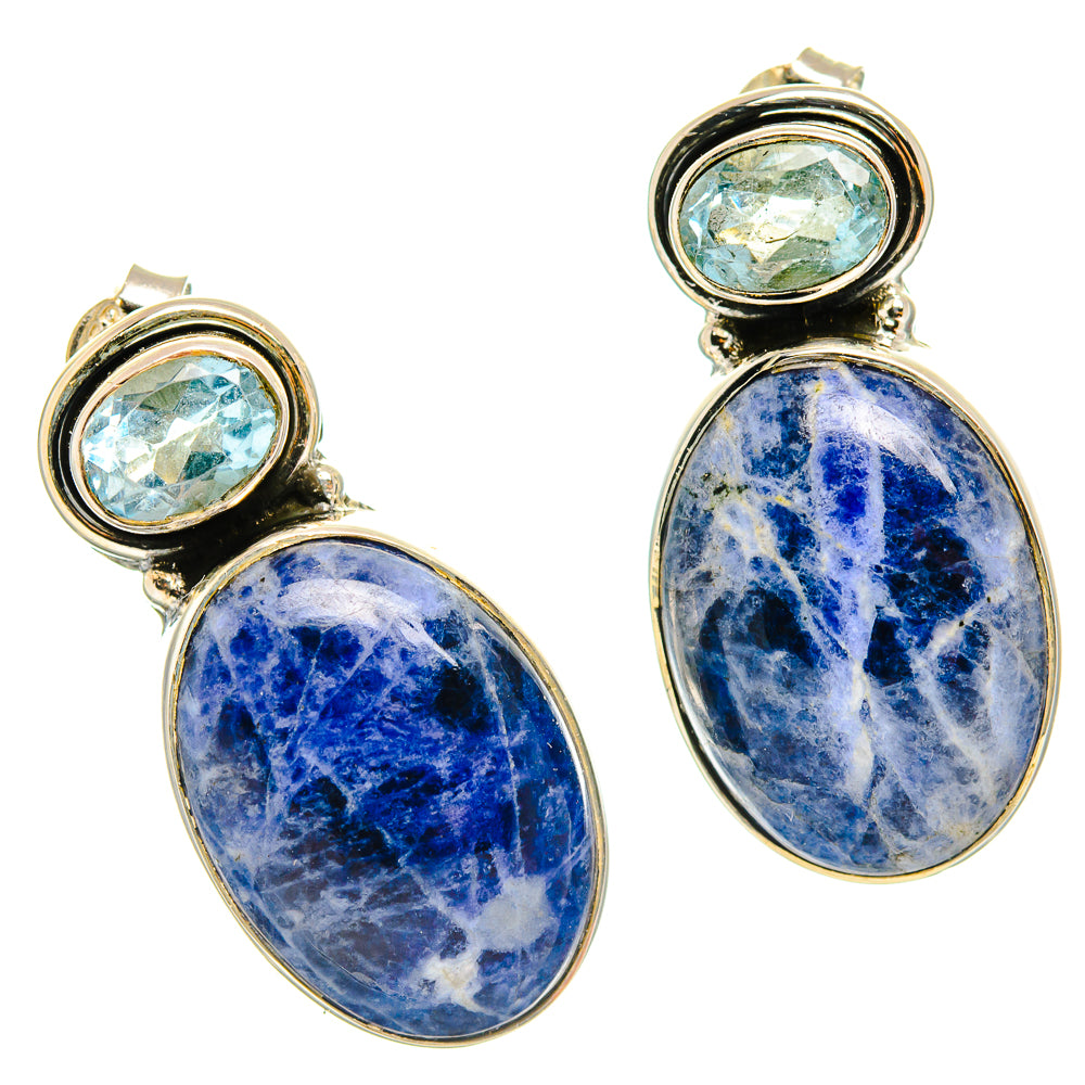 Sodalite Earrings handcrafted by Anasilvercos - EARR426359 - Photo 2