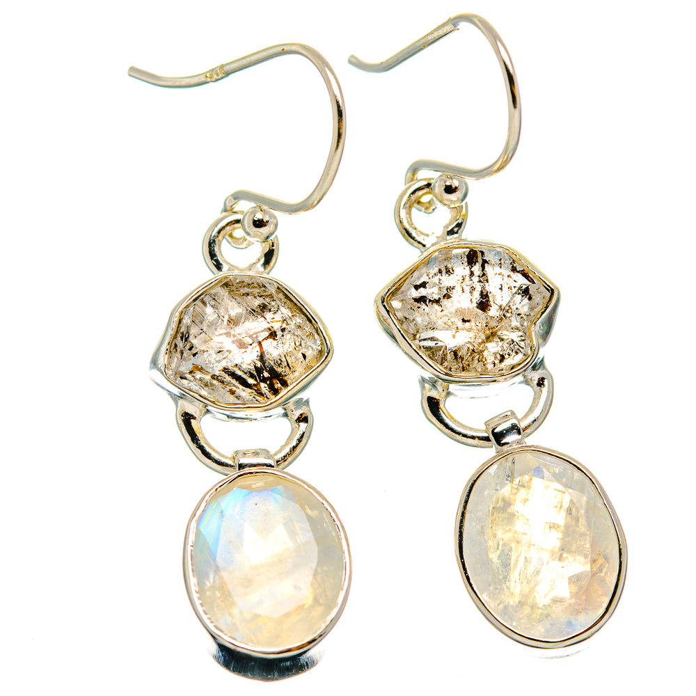 Rainbow Moonstone Earrings handcrafted by Anasilvercos - EARR426361 - Photo 2