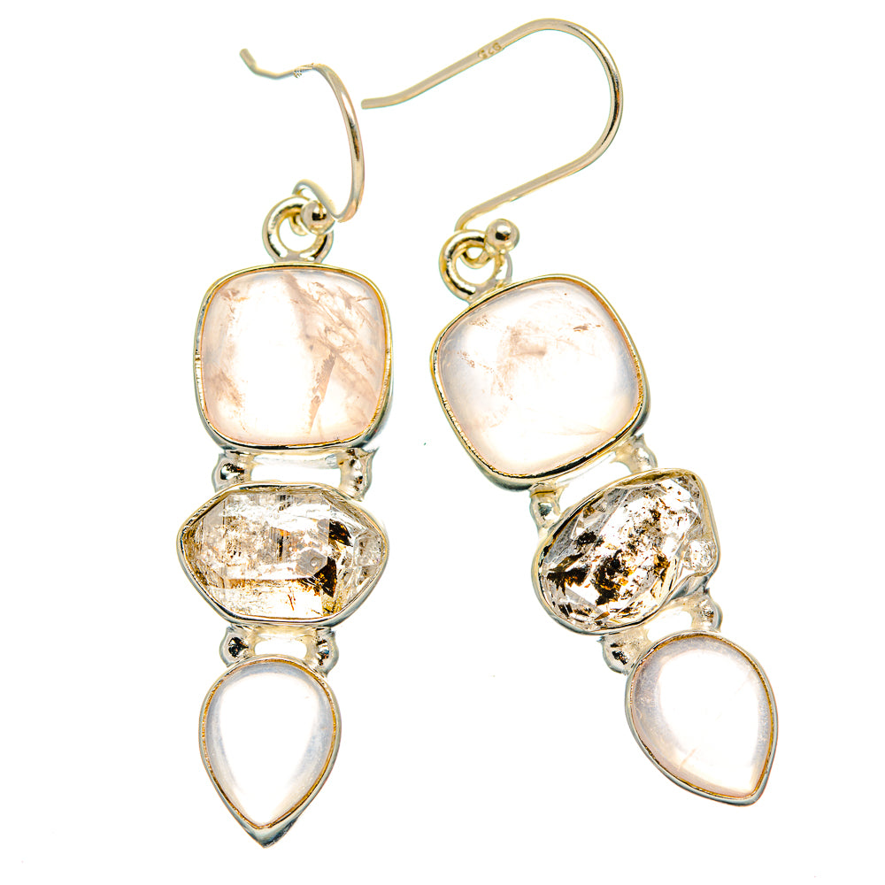 Rose Quartz Earrings handcrafted by Anasilvercos - EARR426372 - Photo 2