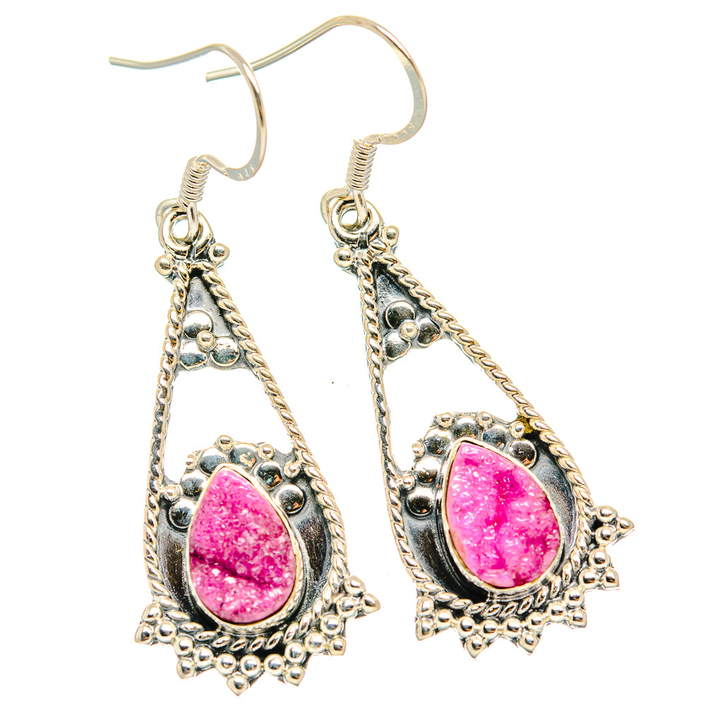 Cobalto Calcite Druzy Earrings handcrafted by Anasilvercos - EARR426378 - Photo 2