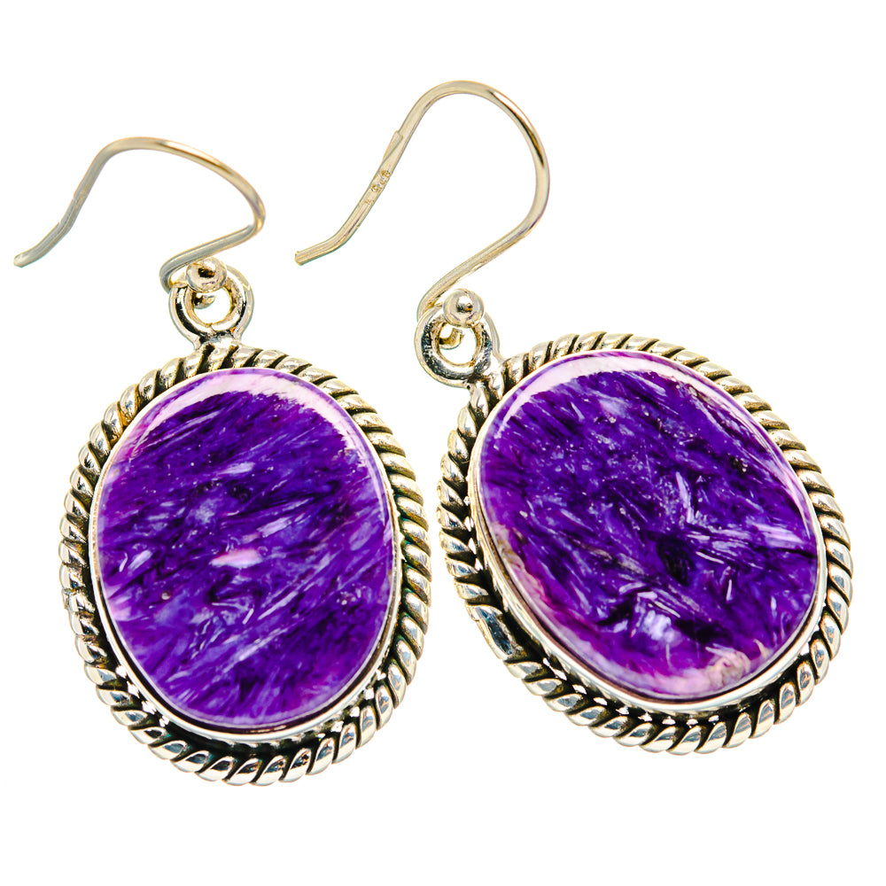 Charoite Earrings handcrafted by Anasilvercos - EARR426380 - Photo 2