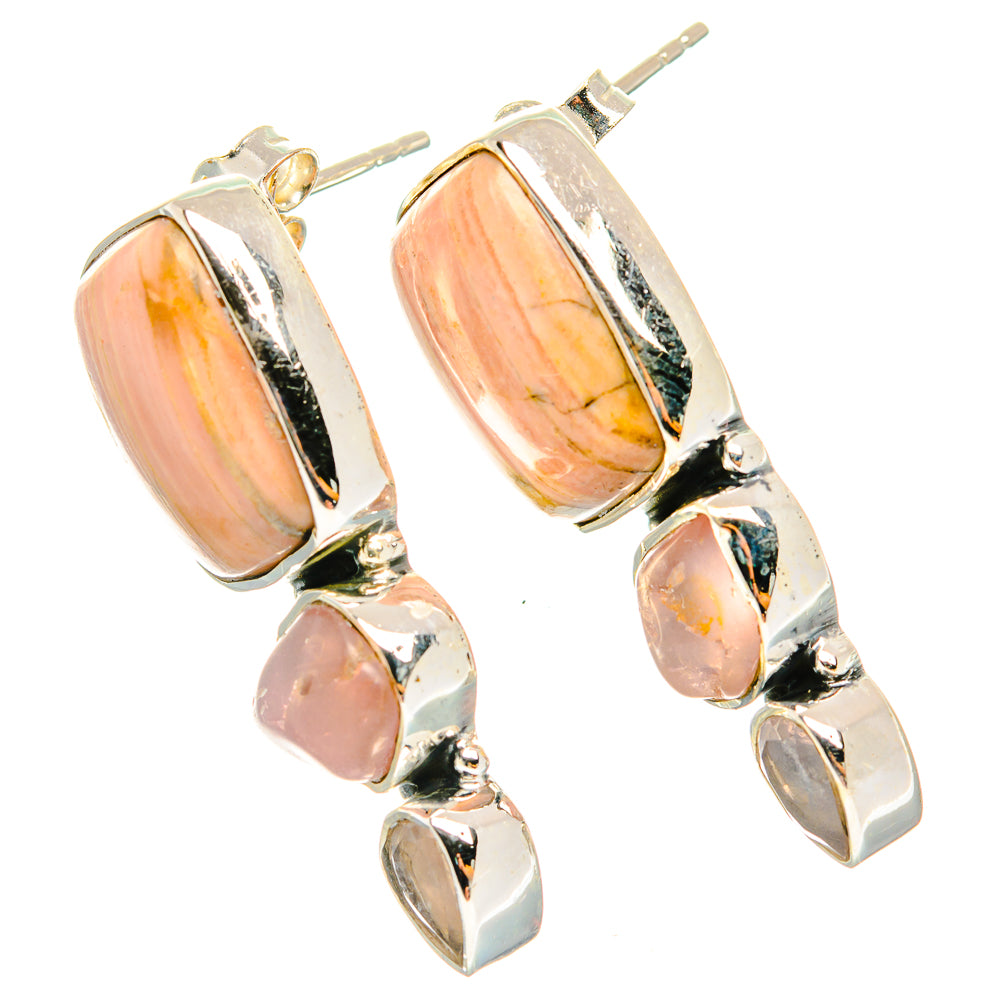Pink Opal Earrings handcrafted by Anasilvercos - EARR426382 - Photo 2
