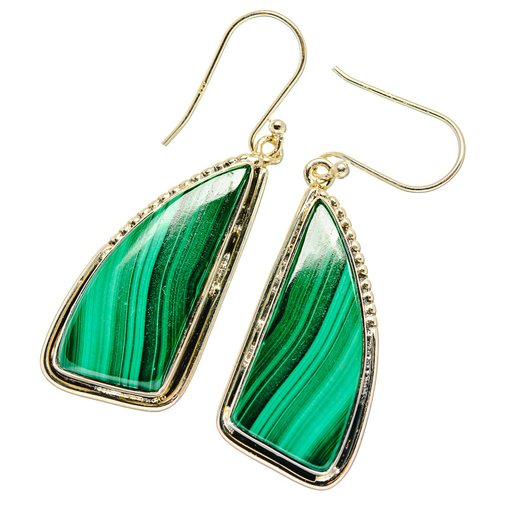 Malachite Earrings handcrafted by Anasilvercos - EARR426383 - Photo 2