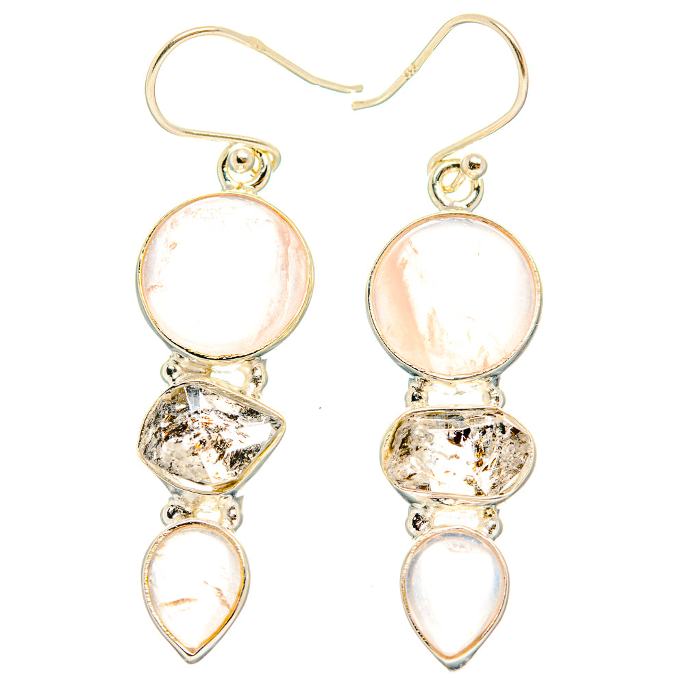Rose Quartz Earrings handcrafted by Anasilvercos - EARR426384 - Photo 2