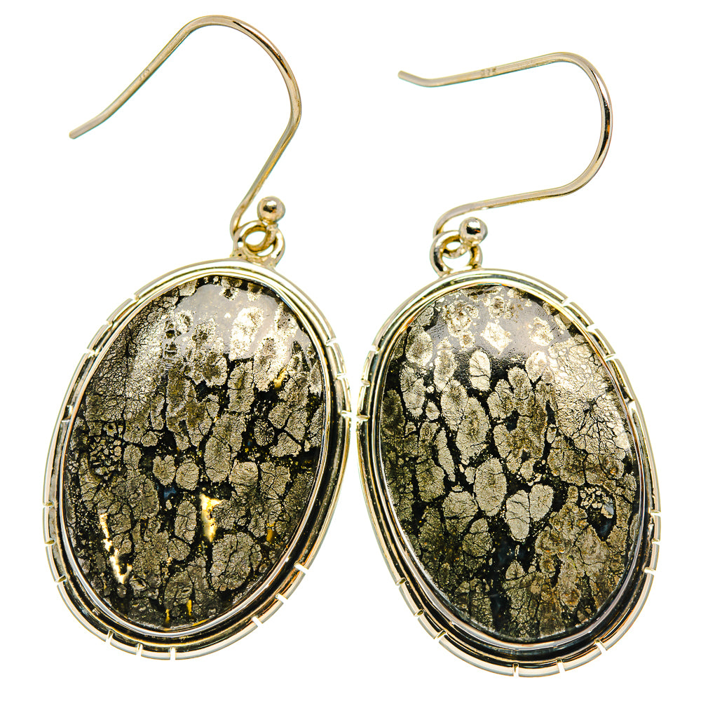 Pyrite Agate Earrings handcrafted by Anasilvercos - EARR426385 - Photo 2