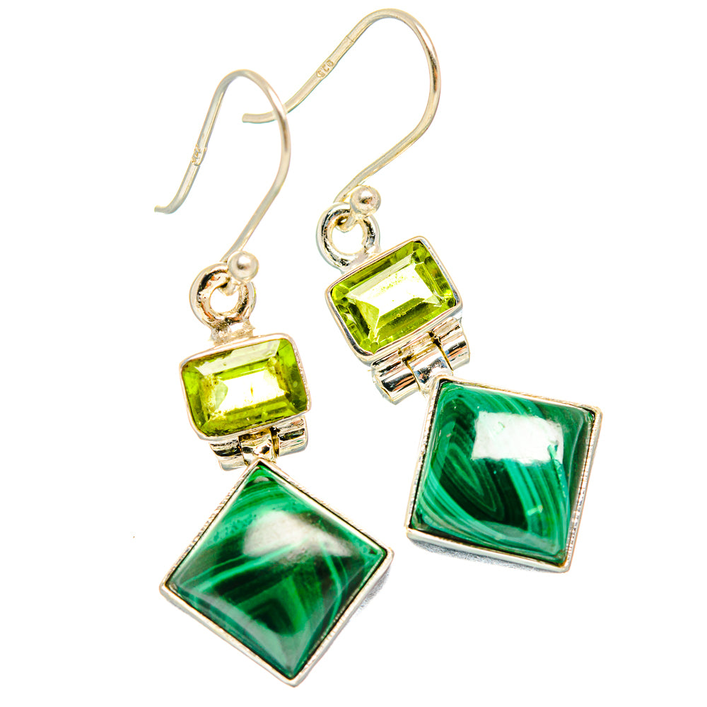 Malachite Earrings handcrafted by Anasilvercos - EARR426390 - Photo 2