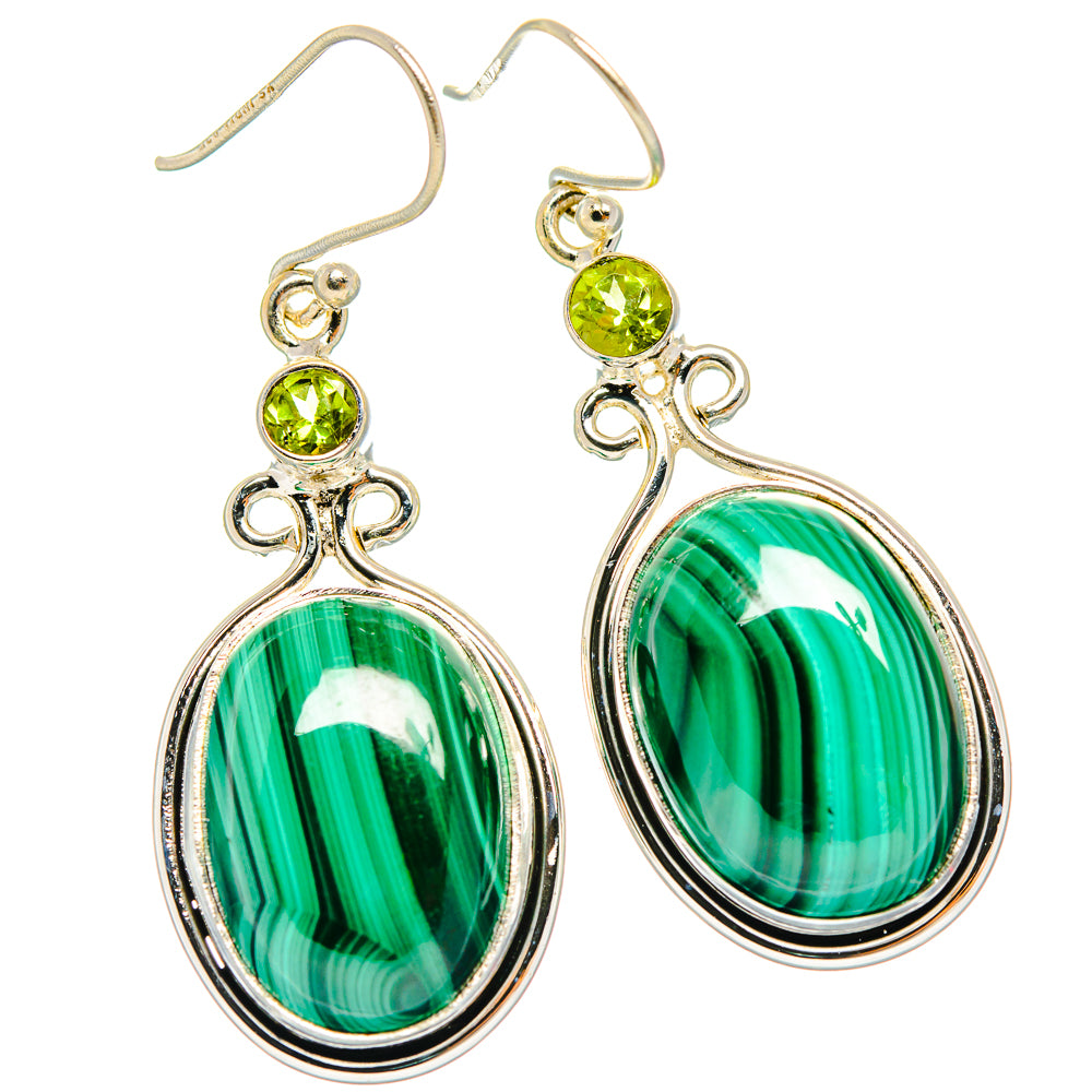 Malachite Earrings handcrafted by Anasilvercos - EARR426403 - Photo 2