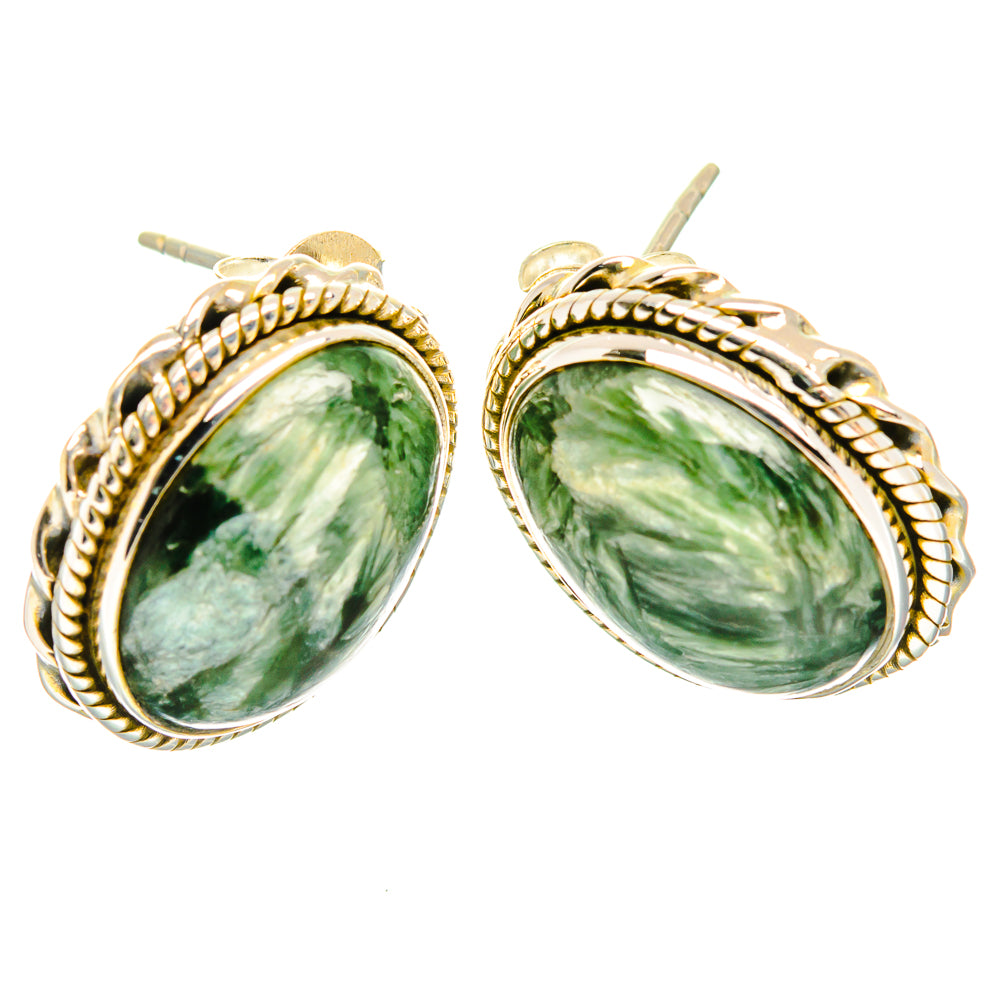 Seraphinite Earrings handcrafted by Anasilvercos - EARR426411 - Photo 2