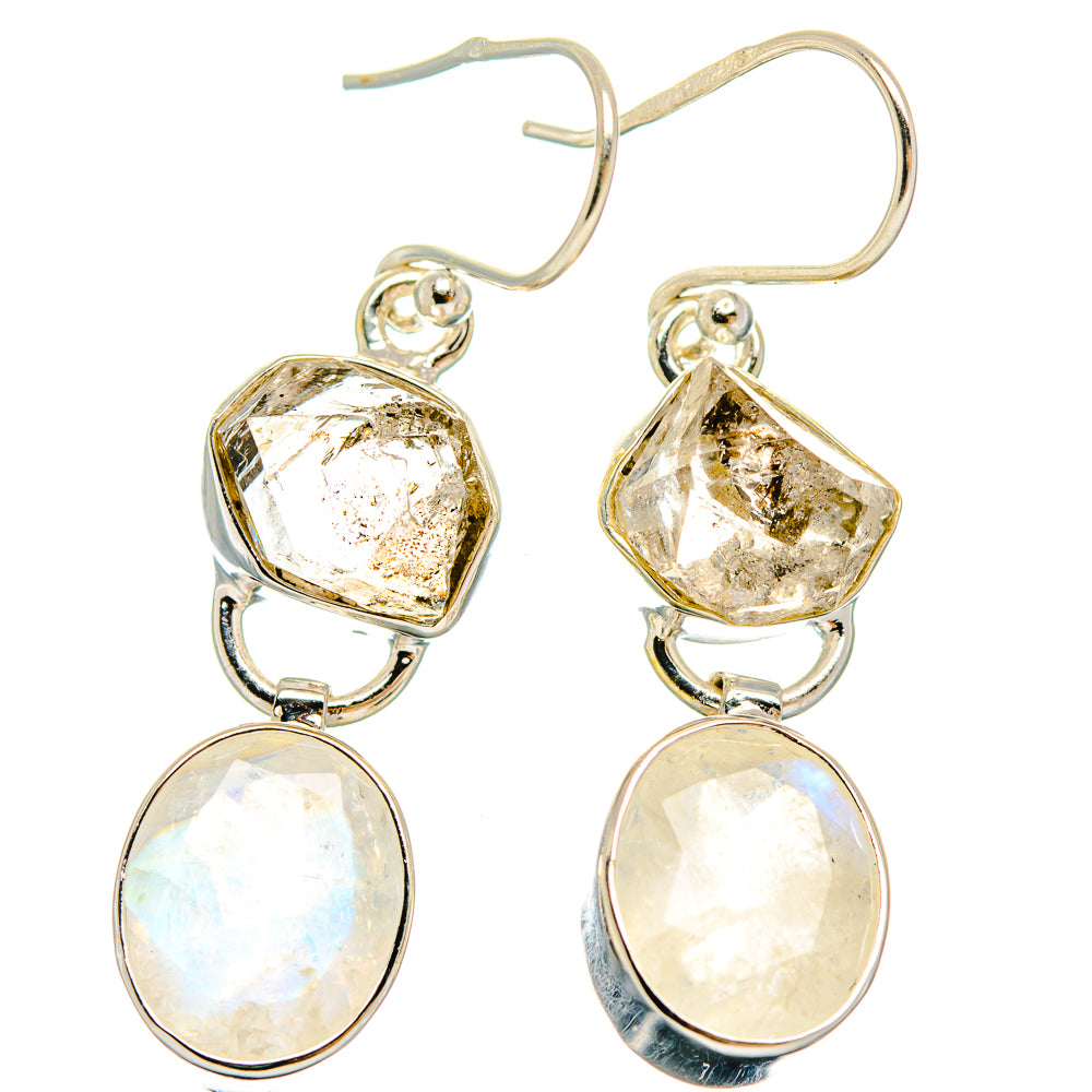 Rainbow Moonstone Earrings handcrafted by Anasilvercos - EARR426420 - Photo 2