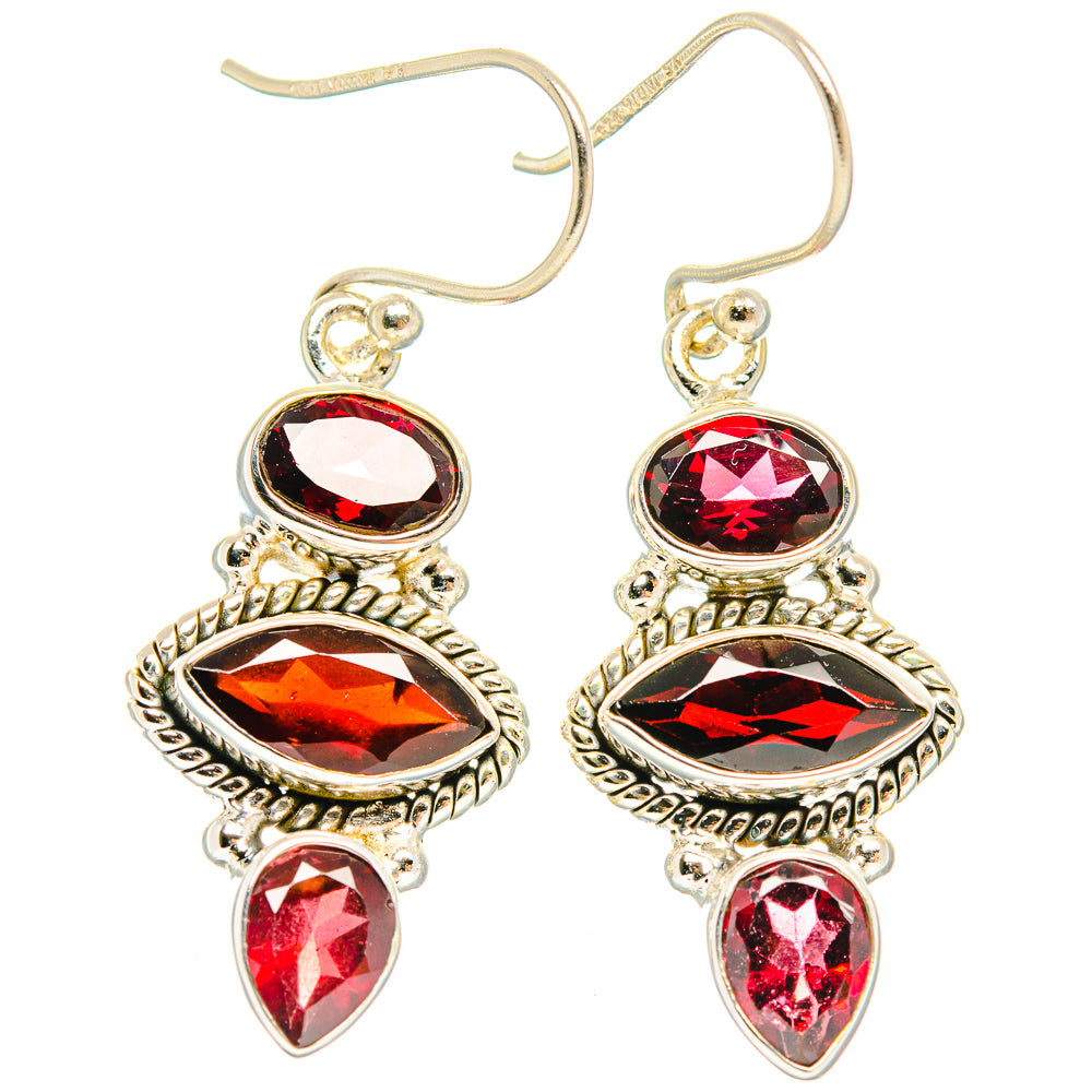 Garnet Earrings handcrafted by Anasilvercos - EARR426422 - Photo 2