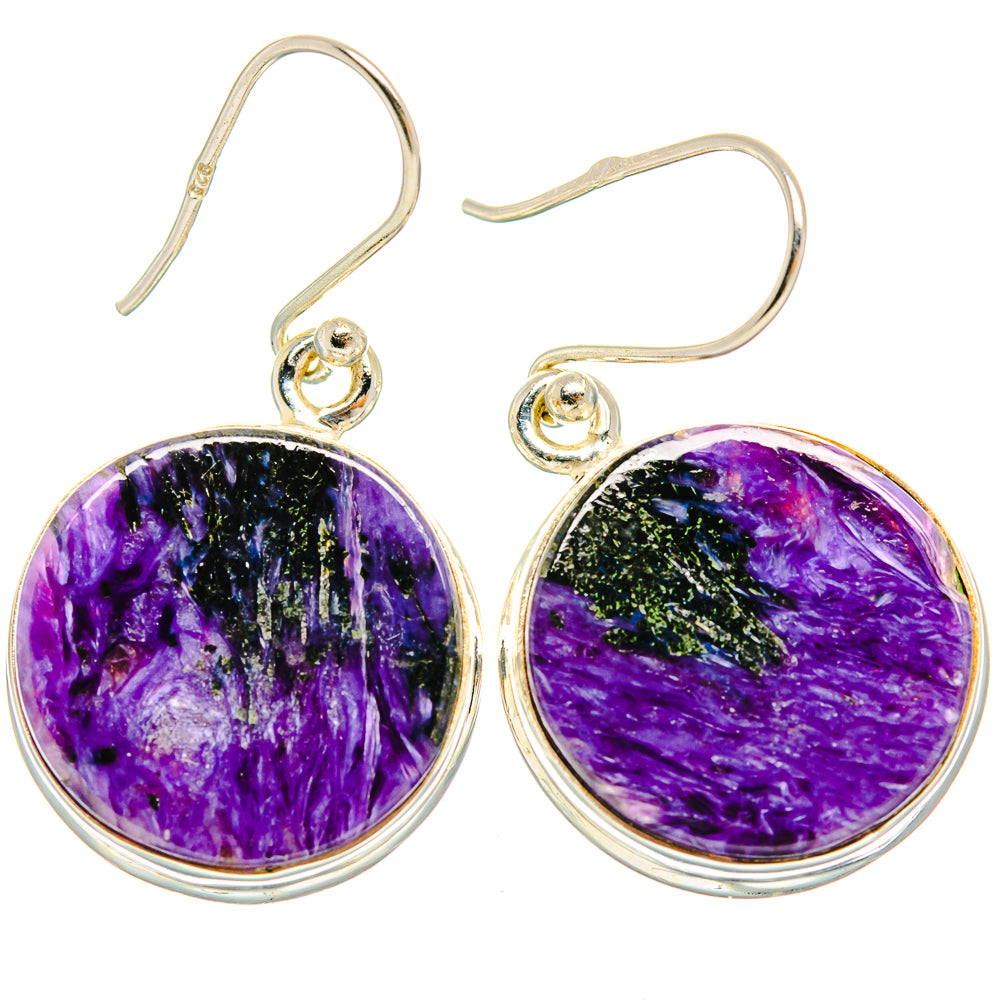 Charoite Earrings handcrafted by Anasilvercos - EARR426424 - Photo 2