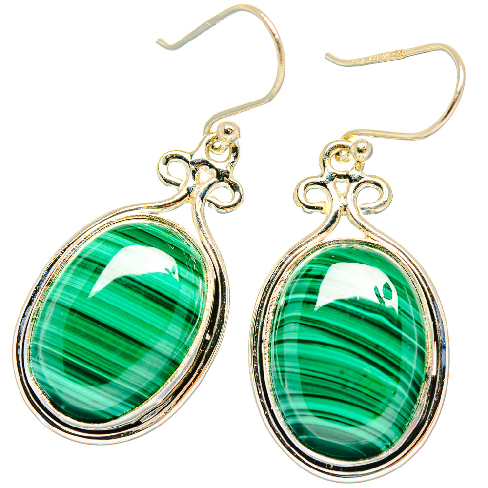 Malachite Earrings handcrafted by Anasilvercos - EARR426429 - Photo 2
