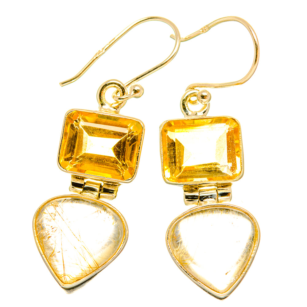 Rutilated Quartz Earrings handcrafted by Anasilvercos - EARR426430 - Photo 2