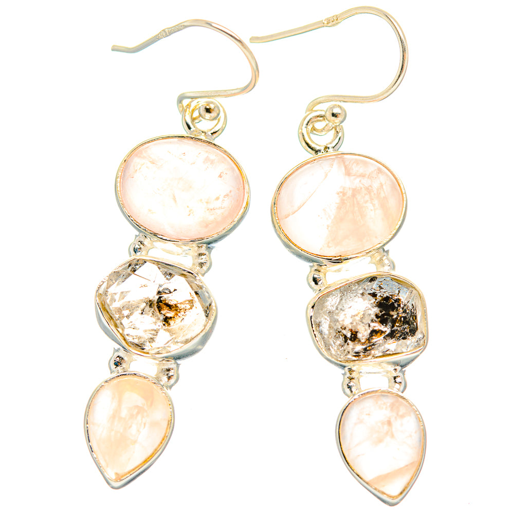 Rose Quartz Earrings handcrafted by Anasilvercos - EARR426433 - Photo 2