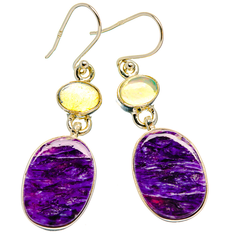 Charoite Earrings handcrafted by Anasilvercos - EARR426435 - Photo 2
