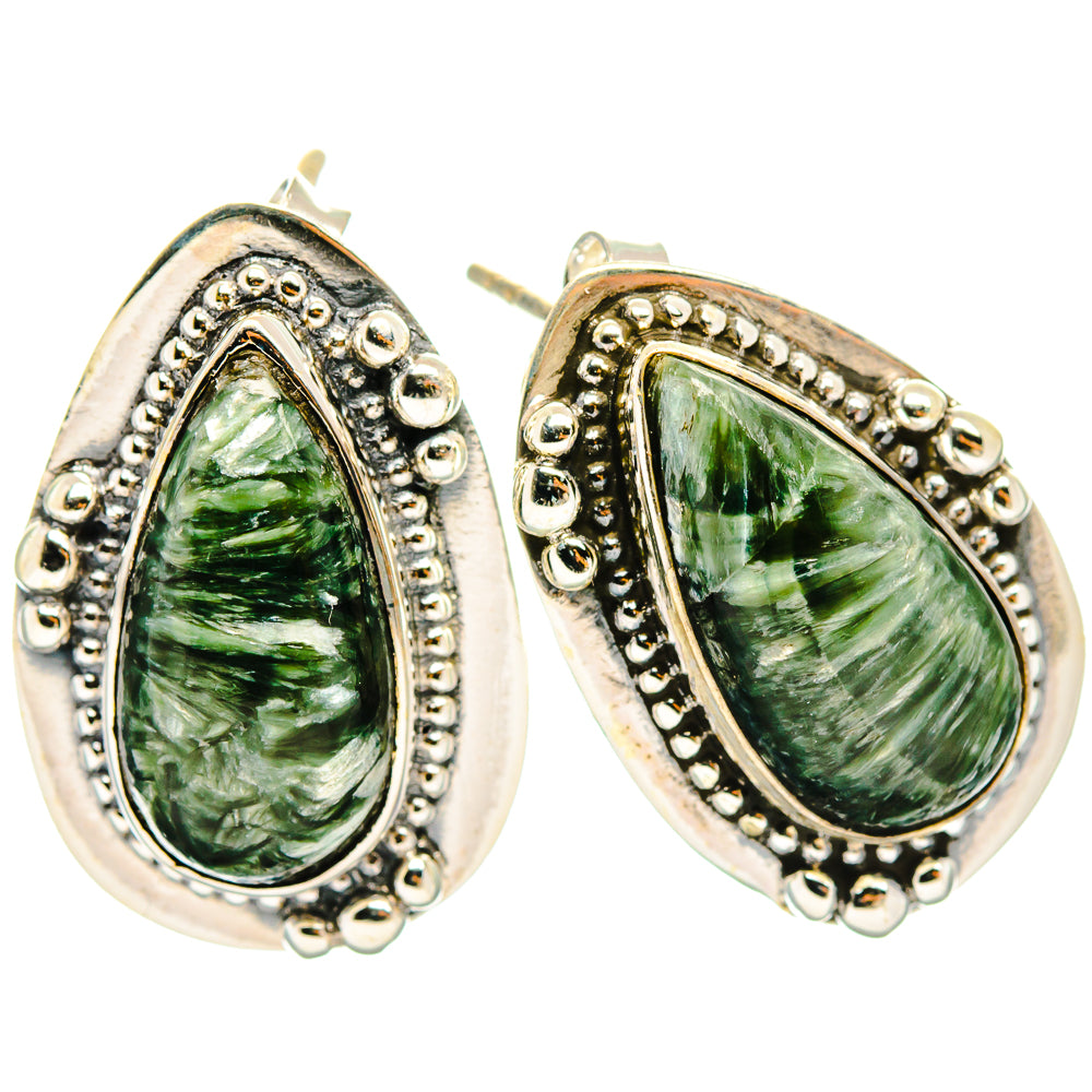 Seraphinite Earrings handcrafted by Anasilvercos - EARR426438 - Photo 2