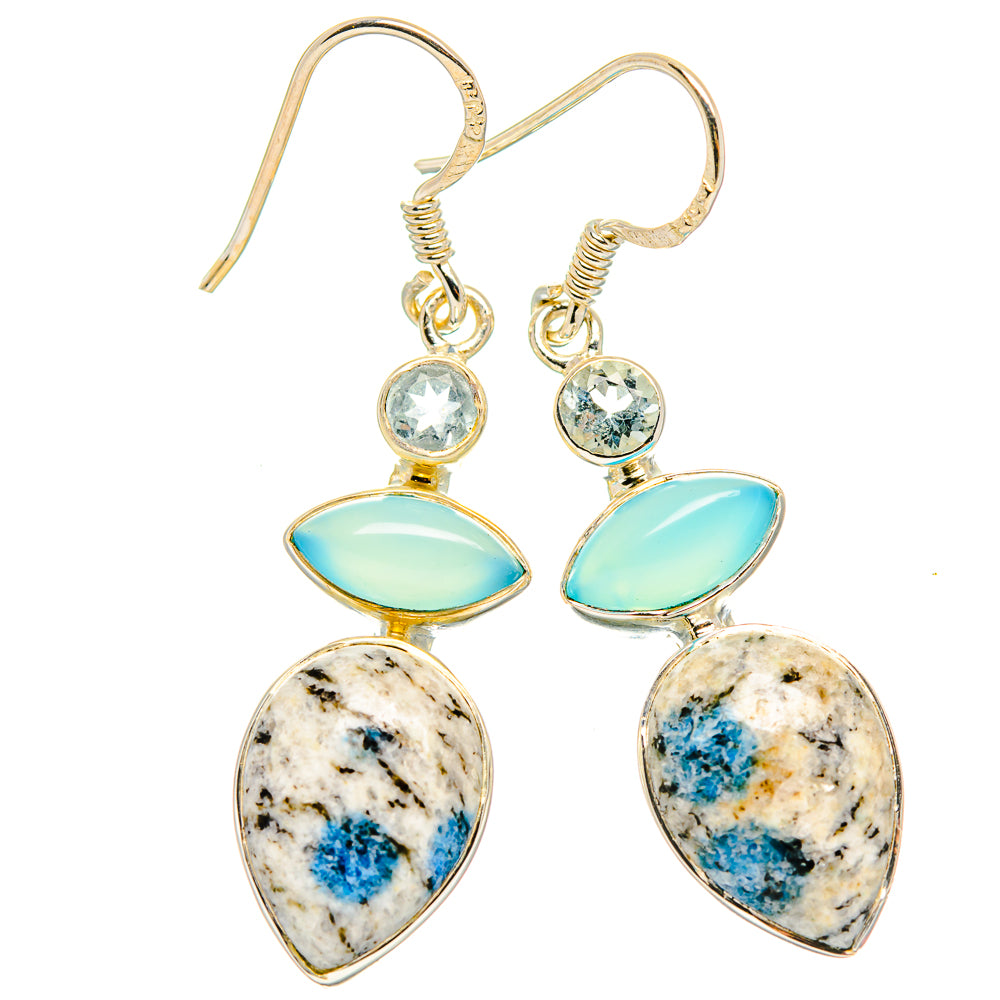 K2 Blue Azurite Earrings handcrafted by Anasilvercos - EARR426439 - Photo 2