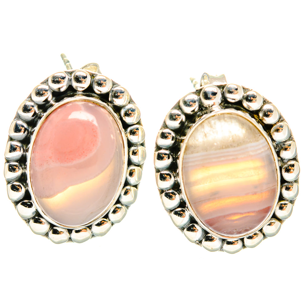 Botswana Agate Earrings handcrafted by Anasilvercos - EARR426450 - Photo 2