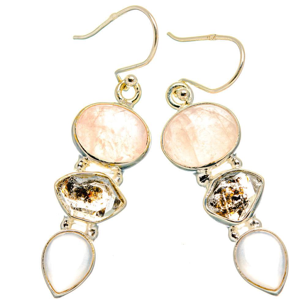 Rose Quartz Earrings handcrafted by Anasilvercos - EARR426452 - Photo 2