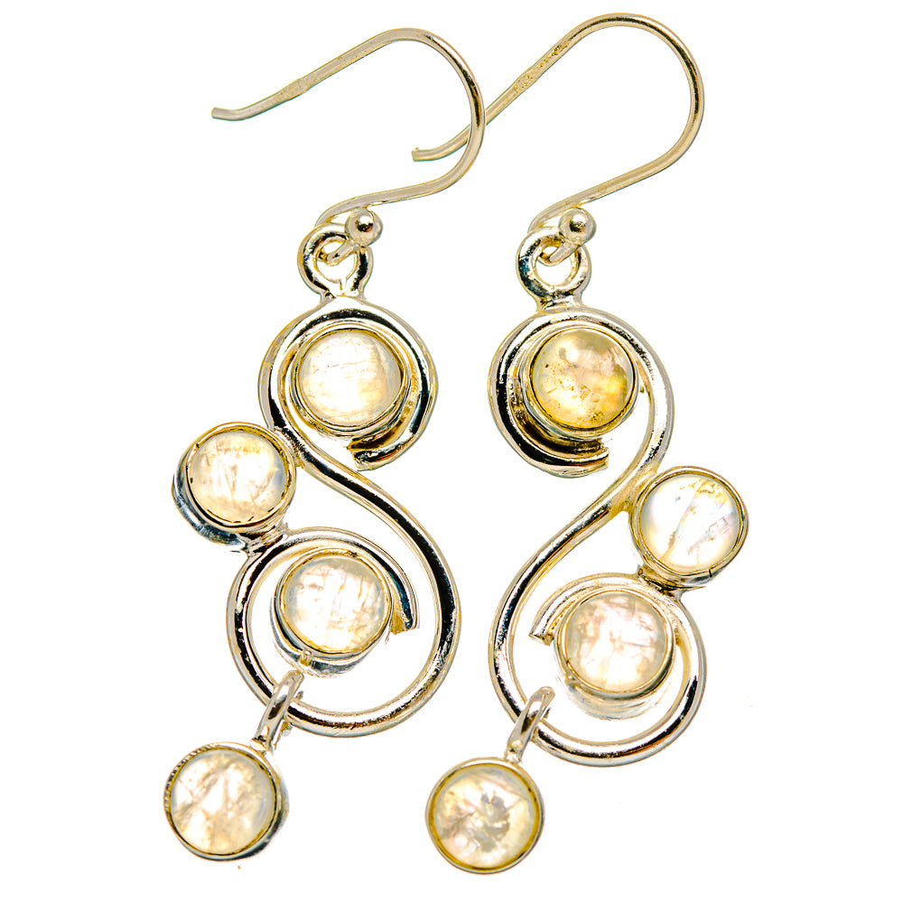 Rainbow Moonstone Earrings handcrafted by Anasilvercos - EARR426463 - Photo 2