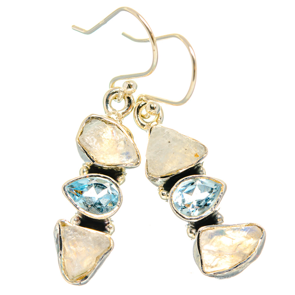 Rainbow Moonstone Earrings handcrafted by Anasilvercos - EARR426466 - Photo 2