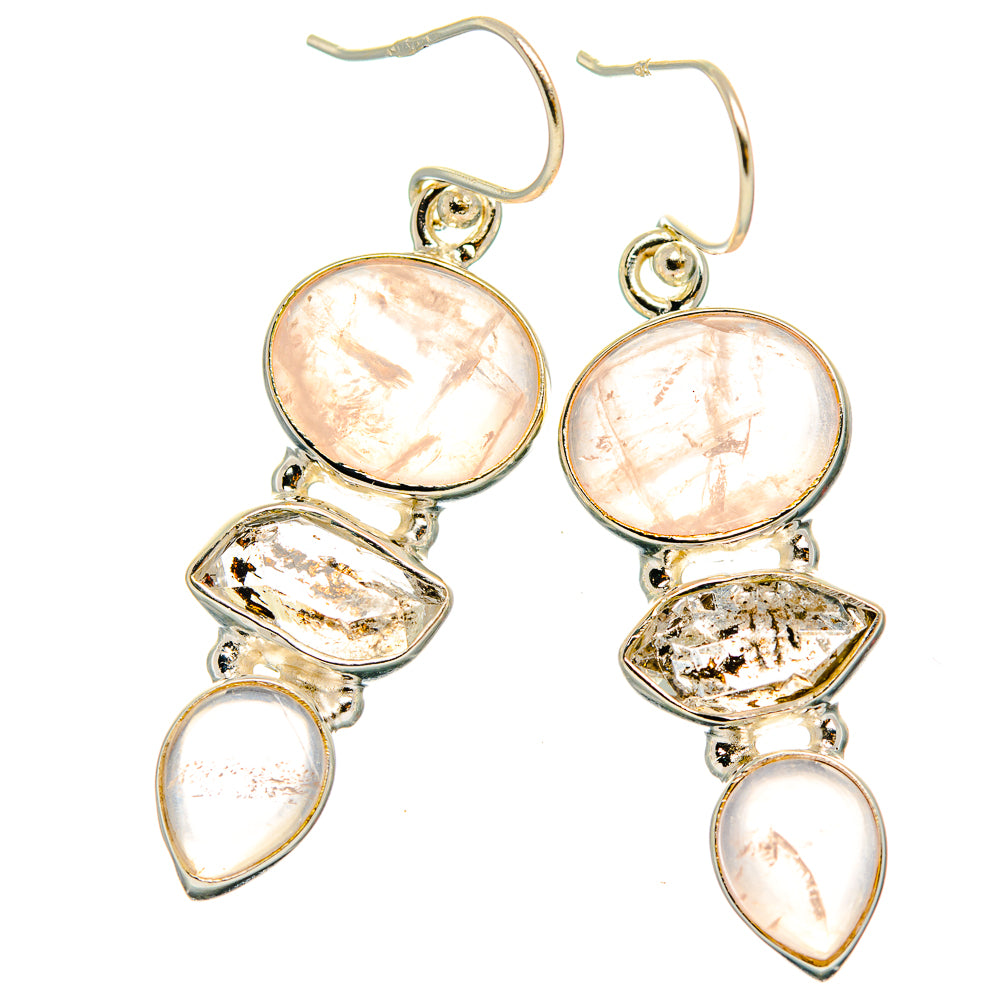 Rose Quartz Earrings handcrafted by Anasilvercos - EARR426468 - Photo 2