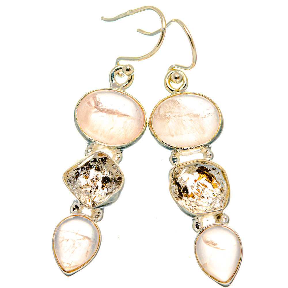 Rose Quartz Earrings handcrafted by Anasilvercos - EARR426476 - Photo 2