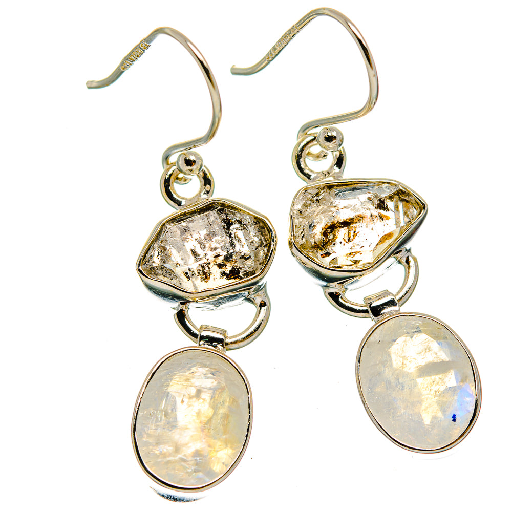 Rainbow Moonstone Earrings handcrafted by Anasilvercos - EARR426477 - Photo 2