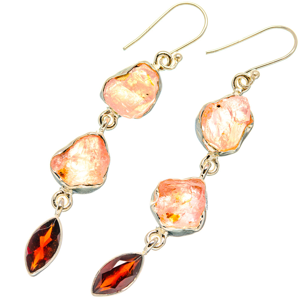 Rose Quartz Earrings handcrafted by Anasilvercos - EARR426486 - Photo 2