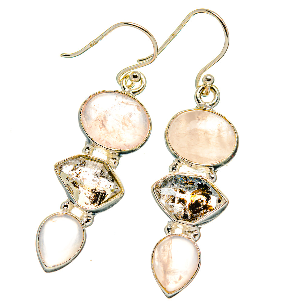 Rose Quartz Earrings handcrafted by Anasilvercos - EARR426487 - Photo 2