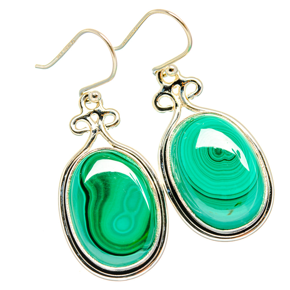Malachite Earrings handcrafted by Anasilvercos - EARR426491 - Photo 2