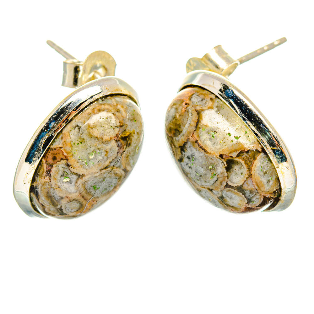 Mushroom Rhyolite Earrings handcrafted by Anasilvercos - EARR426510 - Photo 2