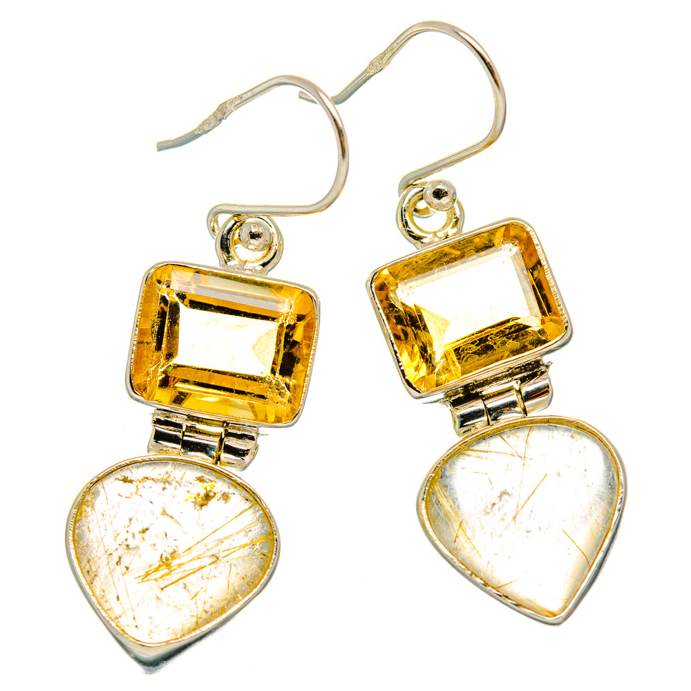 Rutilated Quartz Earrings handcrafted by Anasilvercos - EARR426514 - Photo 2