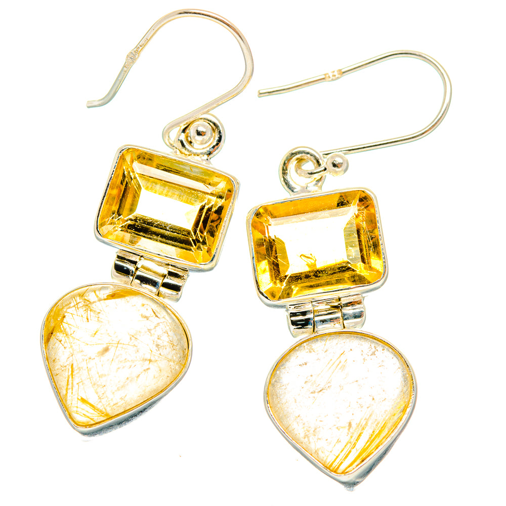 Rutilated Quartz Earrings handcrafted by Anasilvercos - EARR426530 - Photo 2