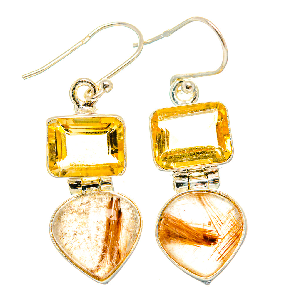 Rutilated Quartz Earrings handcrafted by Anasilvercos - EARR426535 - Photo 2