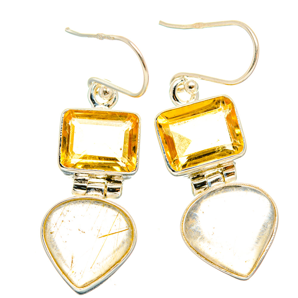 Rutilated Quartz Earrings handcrafted by Anasilvercos - EARR426538 - Photo 2