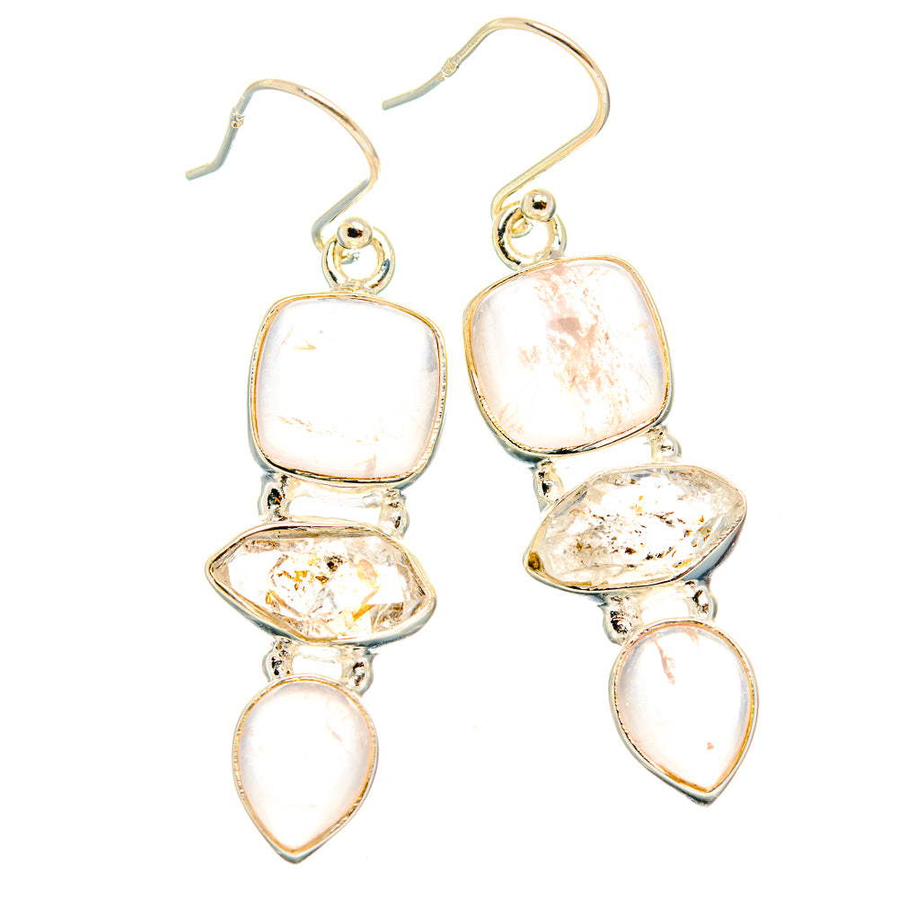 Rose Quartz Earrings handcrafted by Anasilvercos - EARR426556 - Photo 2
