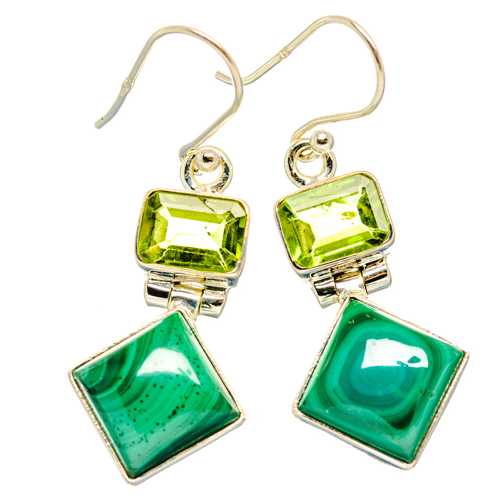 Malachite Earrings handcrafted by Anasilvercos - EARR426561 - Photo 2
