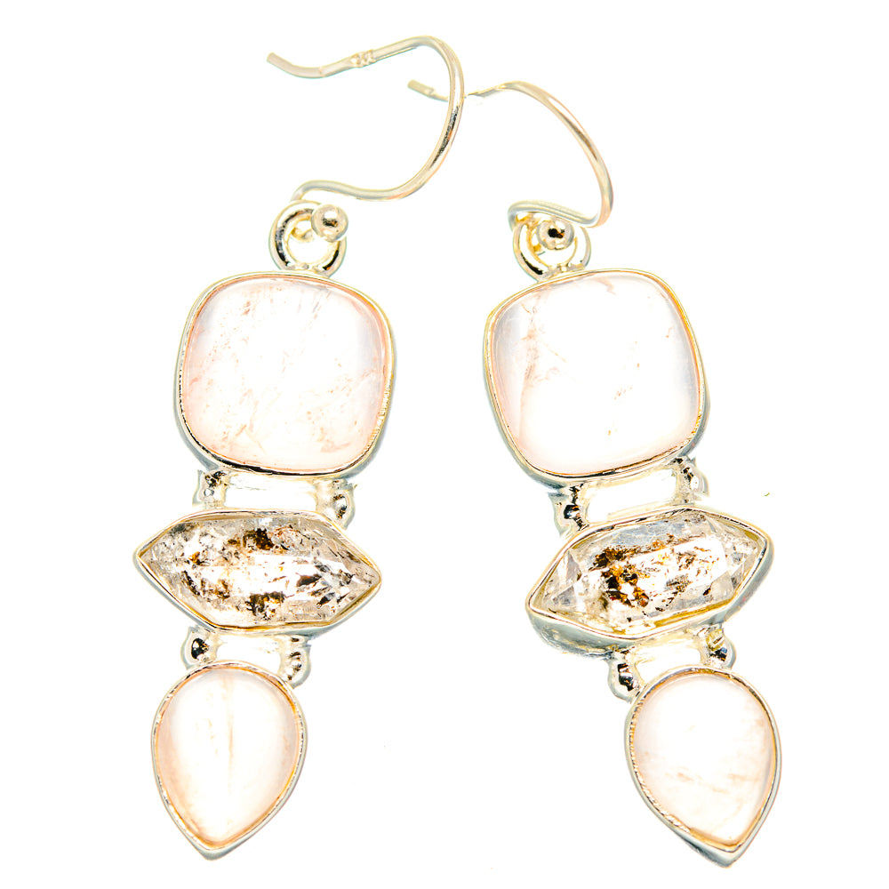 Rose Quartz Earrings handcrafted by Anasilvercos - EARR426570 - Photo 2