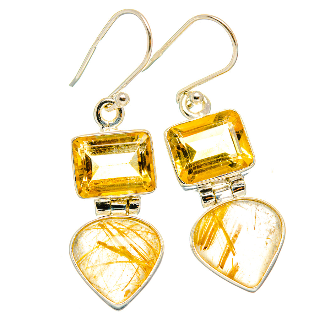 Rutilated Quartz Earrings handcrafted by Anasilvercos - EARR426571 - Photo 2