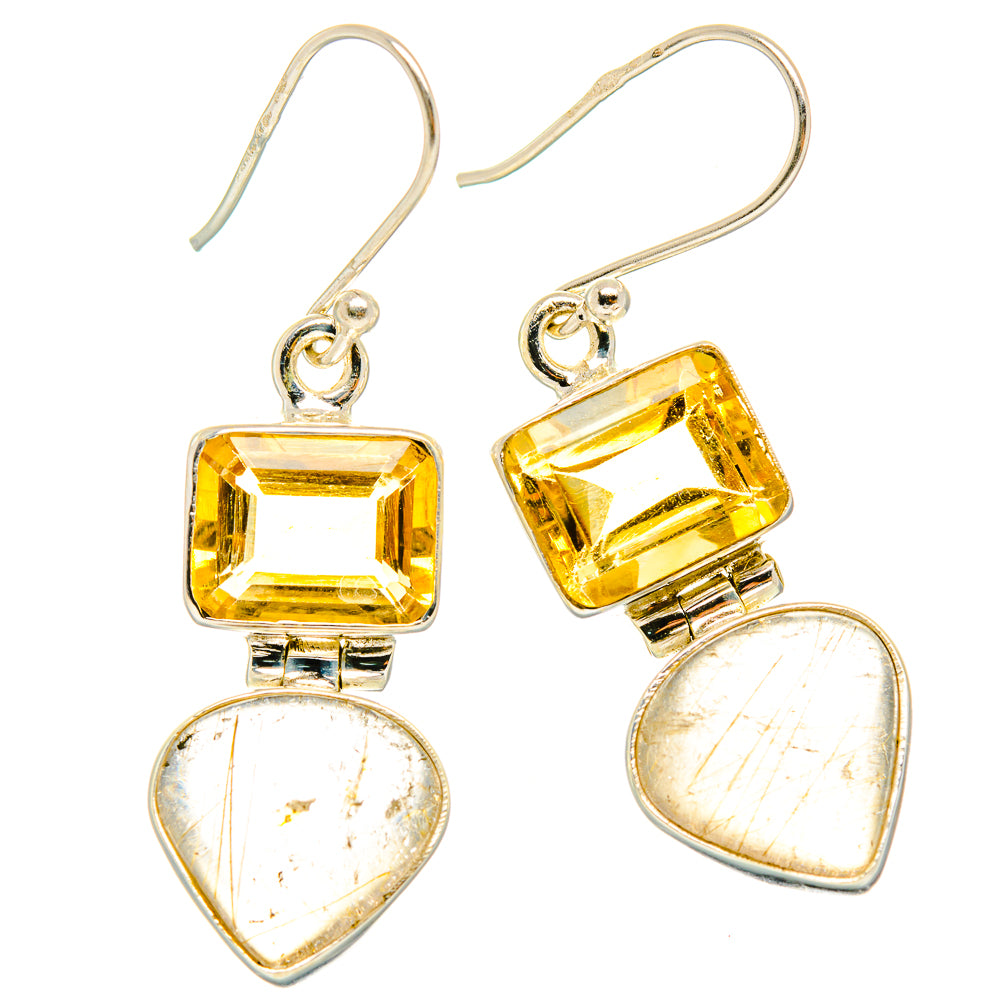 Rutilated Quartz Earrings handcrafted by Anasilvercos - EARR426585 - Photo 2