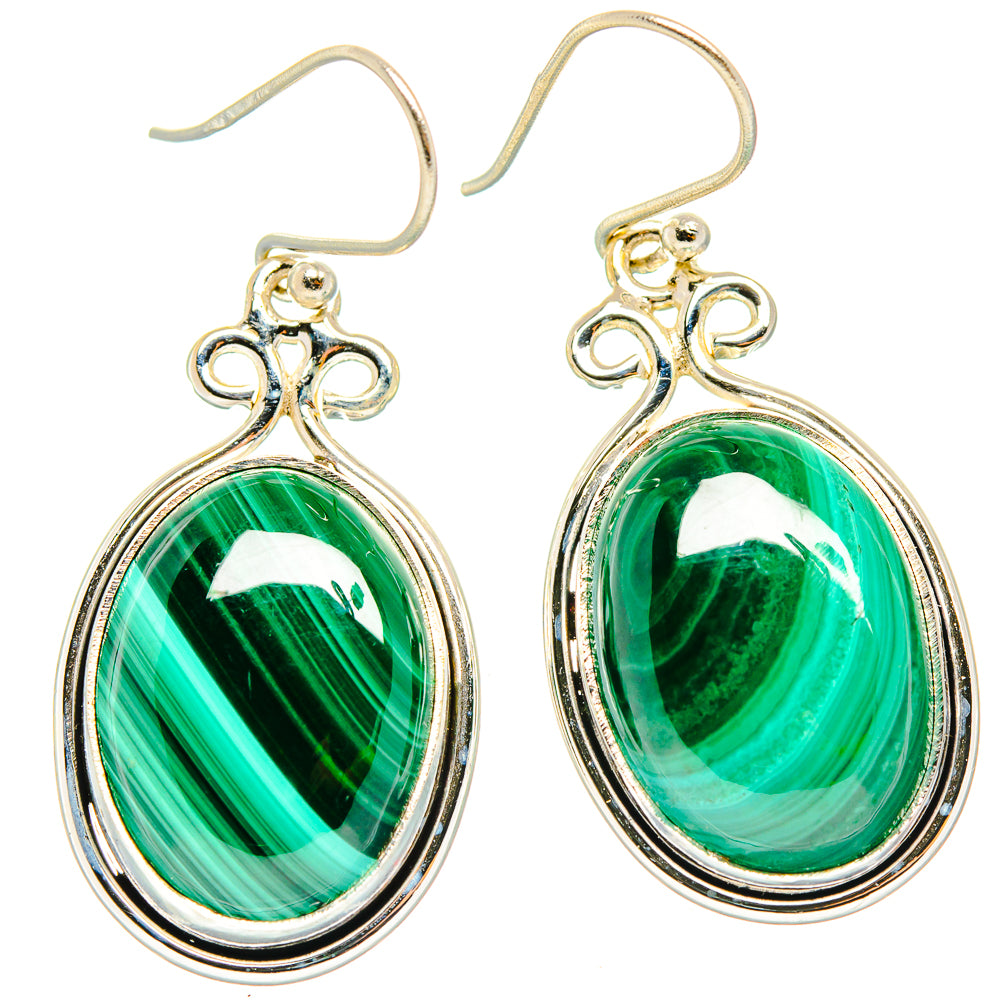 Malachite Earrings handcrafted by Anasilvercos - EARR426586 - Photo 2