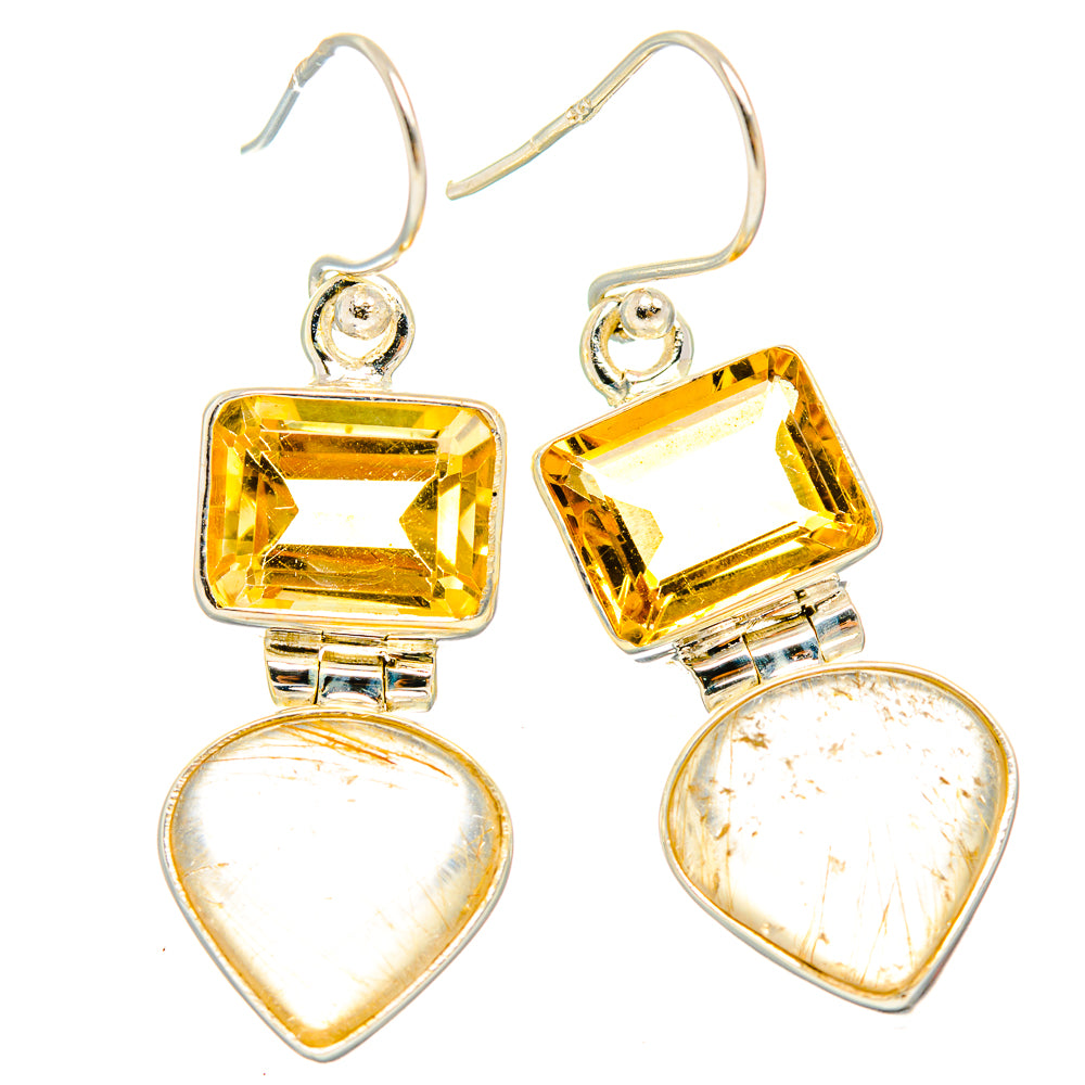 Rutilated Quartz Earrings handcrafted by Anasilvercos - EARR426587 - Photo 2