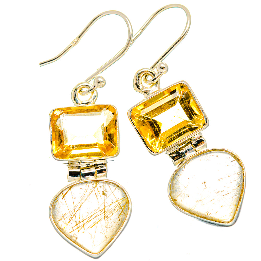 Rutilated Quartz Earrings handcrafted by Anasilvercos - EARR426595 - Photo 2