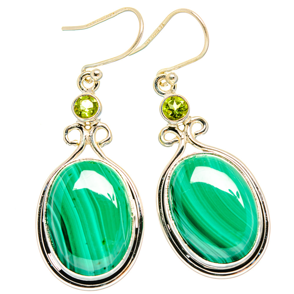 Malachite Earrings handcrafted by Anasilvercos - EARR426597 - Photo 2