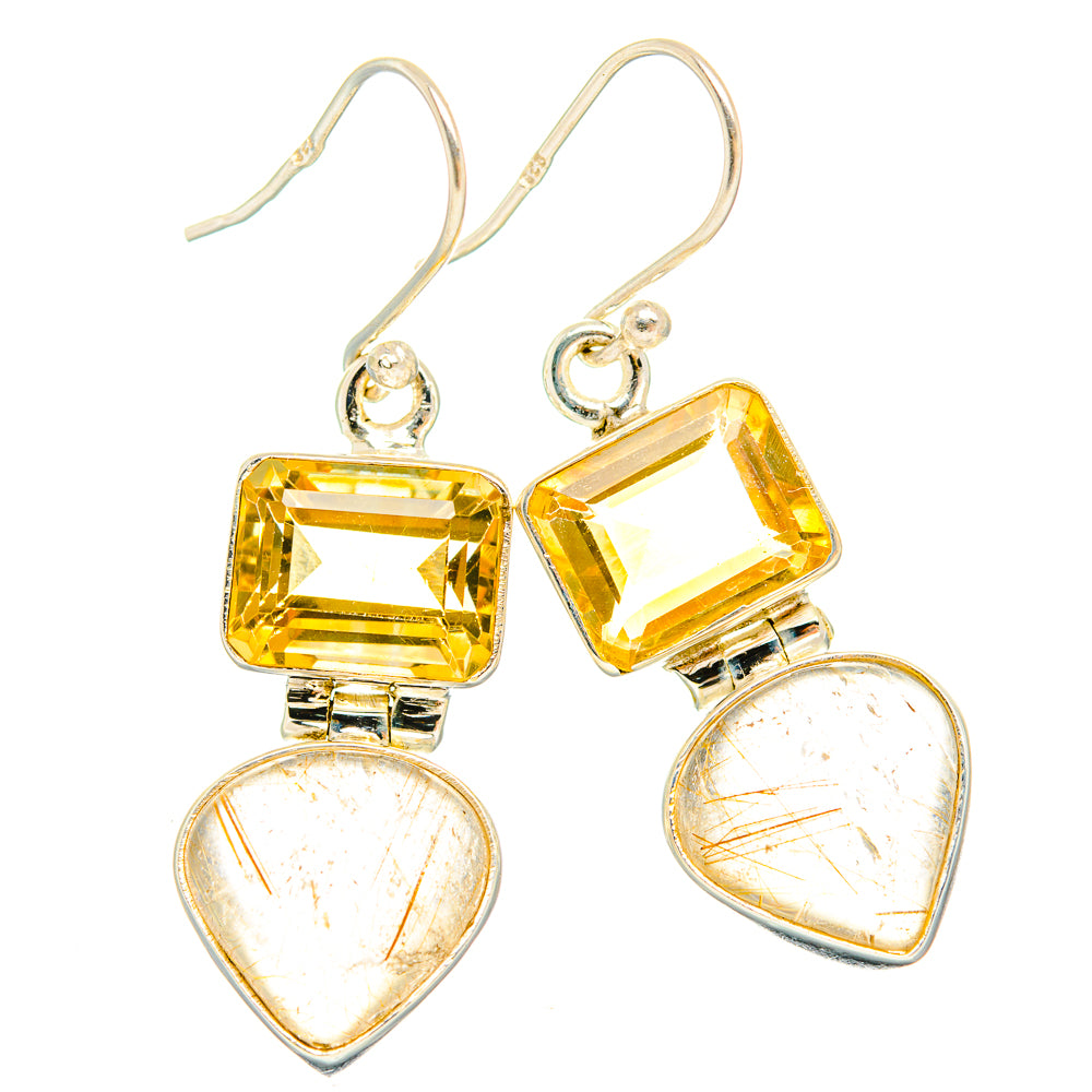 Rutilated Quartz Earrings handcrafted by Anasilvercos - EARR426599 - Photo 2
